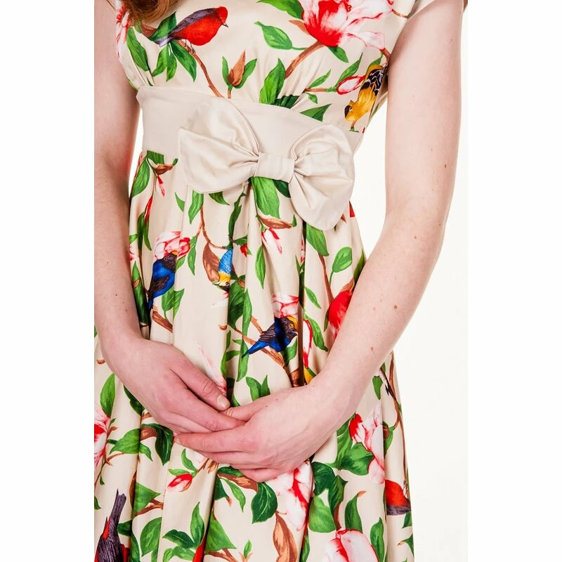 Banned Beige Birds Dress 3 Banned Beige Birds Dress - Image 3