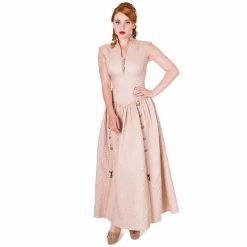 Banned Gothic Dress - Rise Of Dawn Maxi Beige