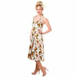 Banned Neckholder Dress - Aloha Tiki White -The Rock Shop - shop banned neckholder dress aloha tiki white 33
