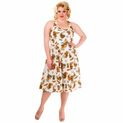 Banned Neckholder Dress - Aloha Tiki White -The Rock Shop - shop banned neckholder dress aloha tiki white 35
