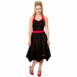 Banned Neckholder Dress - Bat Red