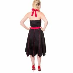 Banned Neckholder Dress - Bat Red -The Rock Shop - shop banned neckholder dress bat red 33