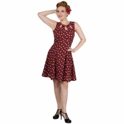 Banned Retro Mini Dress - Tell The Story Bordeaux