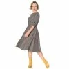 Banned Retro Vintage Dress - Cheeky Check Grey
