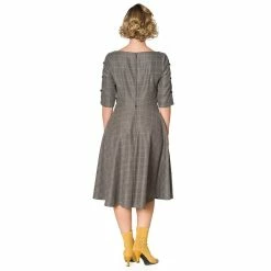 Banned Retro Vintage Dress - Cheeky Check Grey -The Rock Shop - shop banned retro vintage dress cheeky check grey3