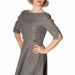 Banned Retro Vintage Dress - Cheeky Check Grey -The Rock Shop - shop banned retro vintage dress cheeky check grey4