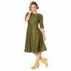 Banned Retro Vintage Dress - Cheeky Check Khaki
