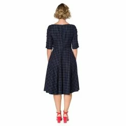 Banned Retro Vintage Dress - Cheeky Check Navy -The Rock Shop - shop banned retro vintage dress cheeky check navy3