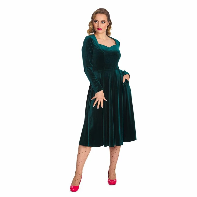 Banned Retro Vintage Dress - Royal Evening Emerald 3 Banned Retro Vintage Dress - Royal Evening Emerald - Image 3