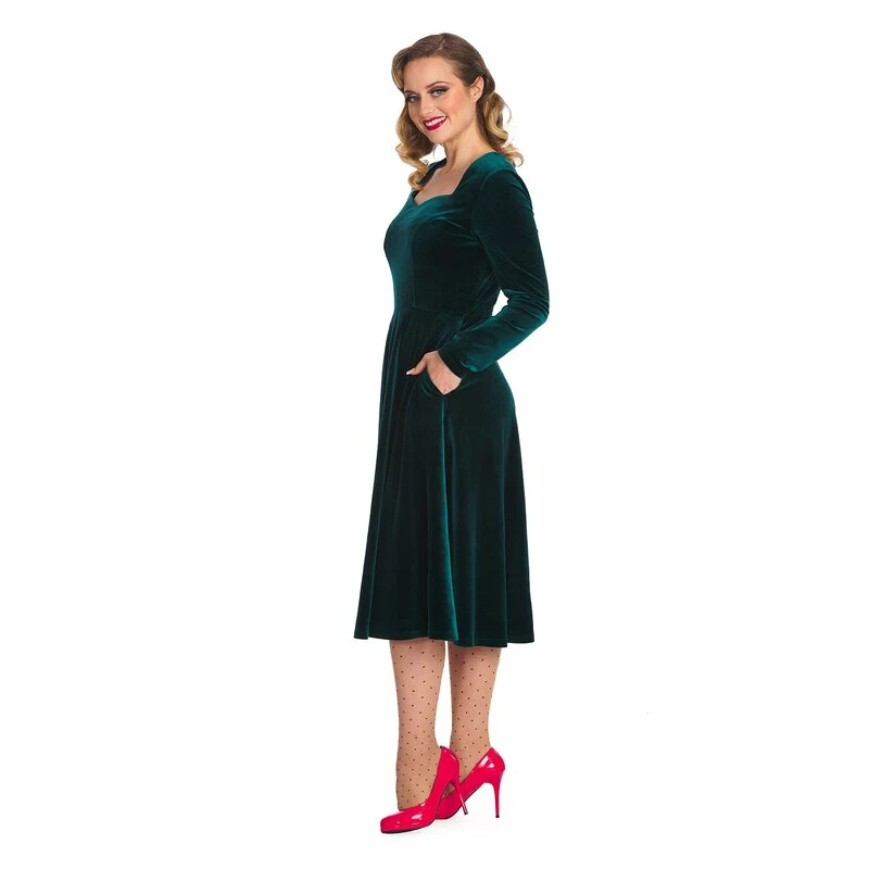 Banned Retro Vintage Dress - Royal Evening Emerald 4 Banned Retro Vintage Dress - Royal Evening Emerald - Image 4