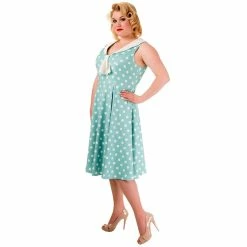 Banned Sleeveless Dress - Rival Polka Dot Dress Mint Green -The Rock Shop - shop banned sleeveless dress rival polka dot dress mint green6