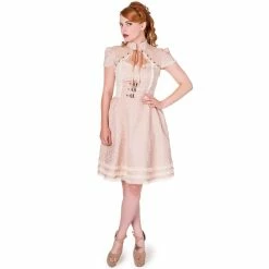Banned Vintage Gothic Dress - Rise Of Dawn Beige