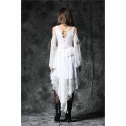 Dark In Love High-Low Dress - Dream Rose White -The Rock Shop - shop dark in love high low dress dream rose white4