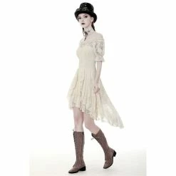 Dark In Love Mini Dress - Beige Wench