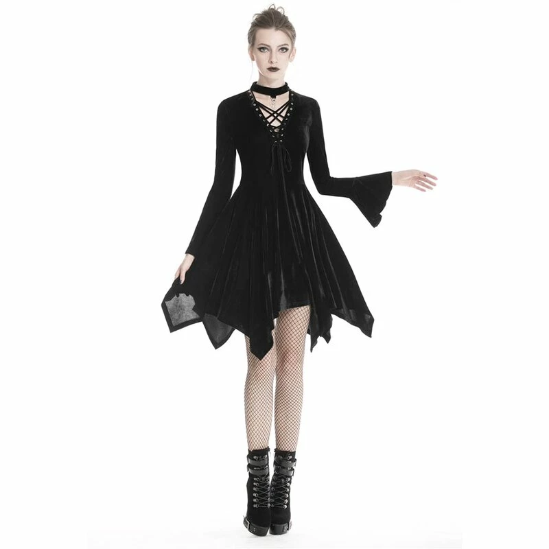 Dark In Love Velvet Mini Dress - Alternative Street 1 Dark In Love Velvet Mini Dress - Alternative Street