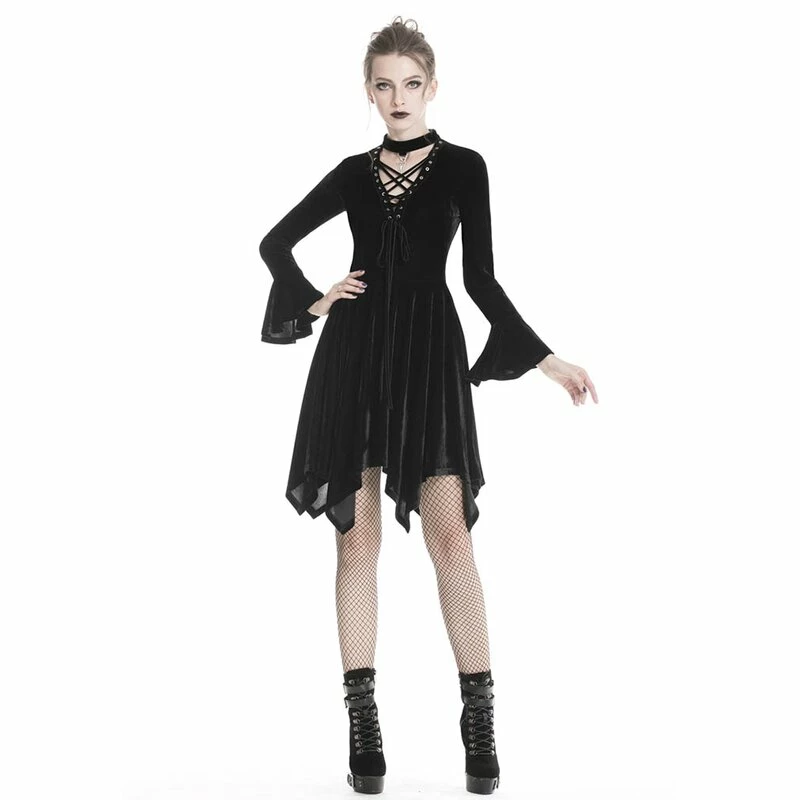Dark In Love Velvet Mini Dress - Alternative Street 4 Dark In Love Velvet Mini Dress - Alternative Street - Image 4