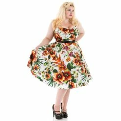 H&R London Vintage Dress - Princess Lily Orange -The Rock Shop - shop h r london vintage dress princess lily orange3