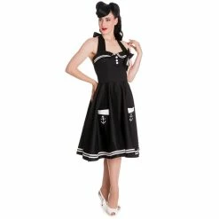 Hell Bunny Neckholder Dress - Motley Black