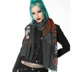 Hyraw Scarf - Skull & Bones -The Rock Shop - shop hyraw scarf skull bones3