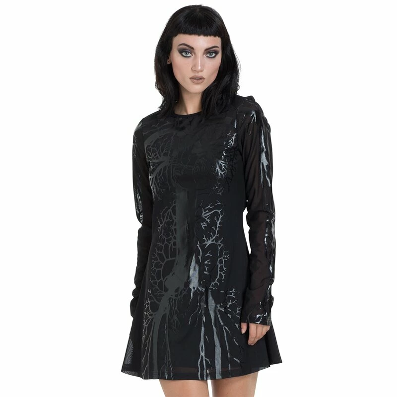 Jawbreaker Skater Dress - Black Hearted Veins 1 Jawbreaker Skater Dress - Black Hearted Veins