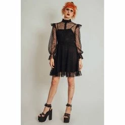 Jawbreaker Skater Dress - Don't Mesh With My Heart -The Rock Shop - shop jawbreaker skater dress dont mesh with my heart3