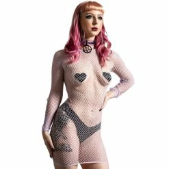Killstar Fishnet Bodycon Dress - Nicole Lilac