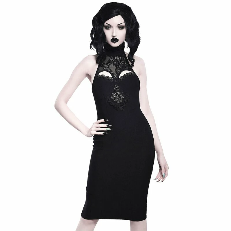 Killstar Halter Dress - Lavina Black 1 Killstar Halter Dress - Lavina Black