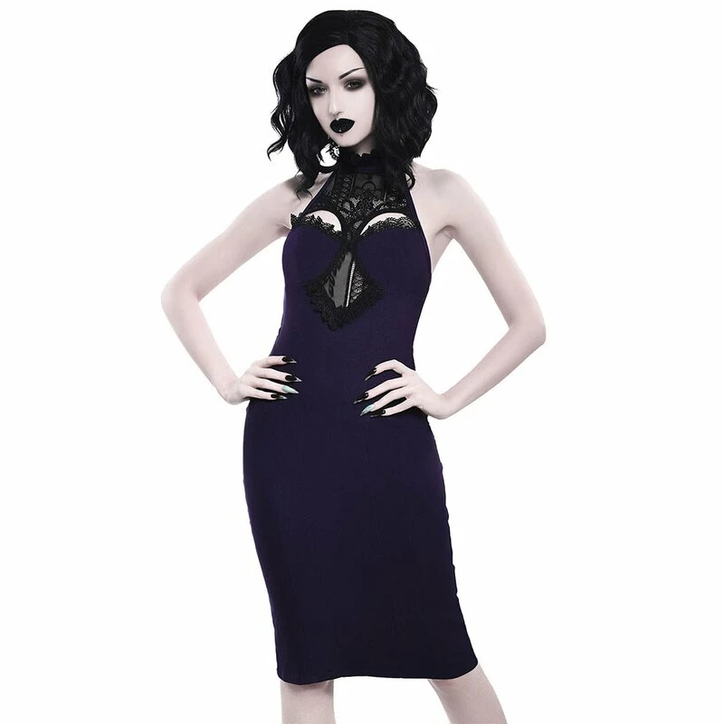 Killstar Halter Dress - Lavina Purple 1 Killstar Halter Dress - Lavina Purple