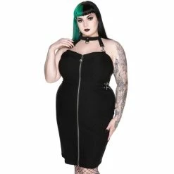 Killstar Halter Dress - Man Eater Black -The Rock Shop - shop killstar halter dress man eater black4