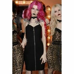 Killstar Halter Dress - Man Eater Black -The Rock Shop - shop killstar halter dress man eater black6