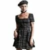Killstar Mini Dress - Grave Rebellion Ash Tartan