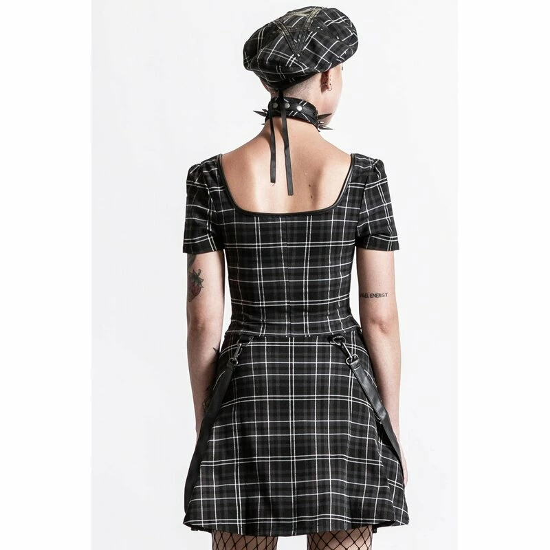 Killstar Mini Dress - Grave Rebellion Ash Tartan 3 Killstar Mini Dress - Grave Rebellion Ash Tartan - Image 3