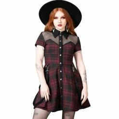 KILLSTAR Mini Dress - Hexellent Crimson Tartan