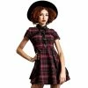 Killstar Mini Dress - Menace Blood Tartan