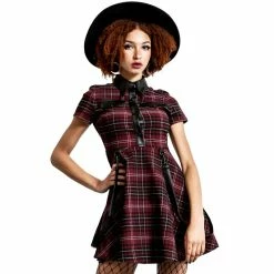 Killstar Mini Dress - Menace Blood Tartan