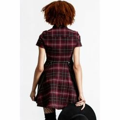 Killstar Mini Dress - Menace Blood Tartan 7 Killstar Mini Dress - Menace Blood Tartan -The Rock Shop - shop killstar mini dress menace blood tartan3