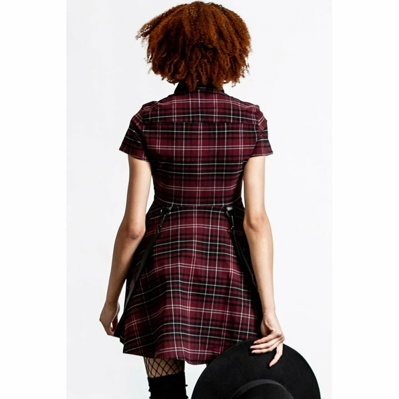 Killstar Mini Dress - Menace Blood Tartan 3 Killstar Mini Dress - Menace Blood Tartan - Image 3