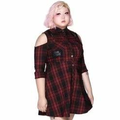 Killstar Mini Dress - Paranormal Tartan -The Rock Shop - shop killstar mini dress paranormal tartan5