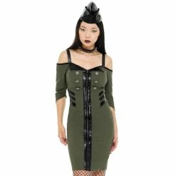 Killstar Pencil Dress - Miss Stardust Khaki