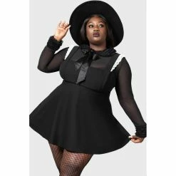KILLSTAR Pinafore Dress - Oriel -The Rock Shop - shop killstar pinafore dress oriel5
