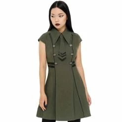 Killstar Skater Dress - Black-Ops Khaki