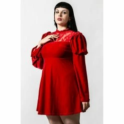 Killstar Skater Dress - Crimson Kiss Scarlet -The Rock Shop - shop killstar skater dress crimson kiss scarlet4