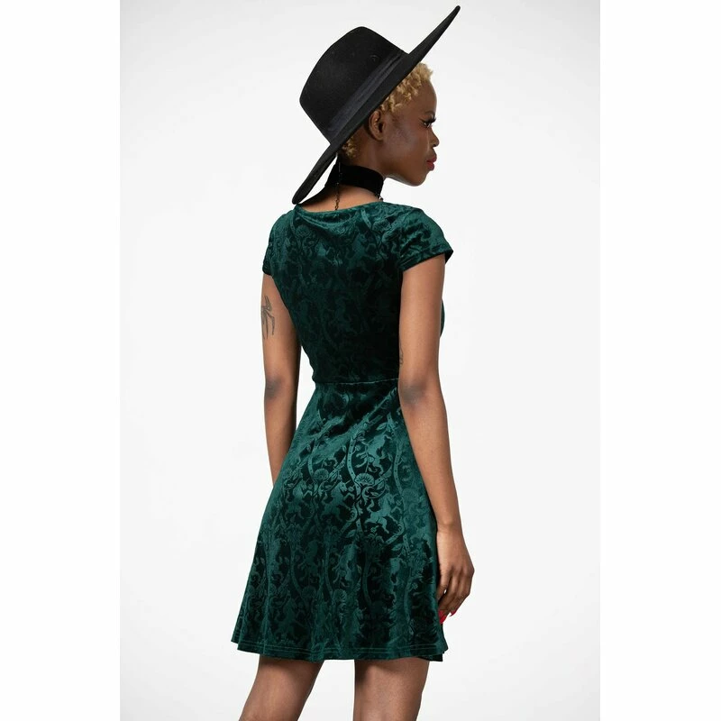 KILLSTAR Skater Dress - Devilry Emerald 4 KILLSTAR Skater Dress - Devilry Emerald - Image 4