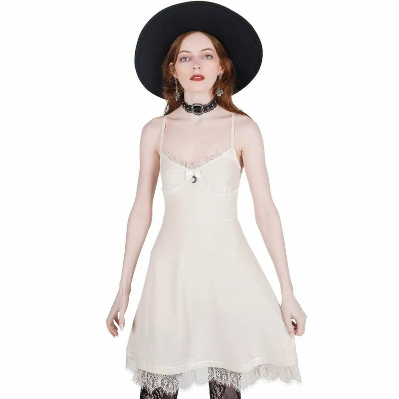 Killstar Skater Dress - Moonstruck Ivory 2 Killstar Skater Dress - Moonstruck Ivory - Image 2