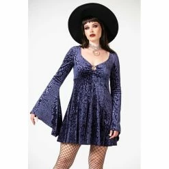 KILLSTAR Skater Dress - Nightcall Plum -The Rock Shop - shop killstar skater dress nightcall plum4