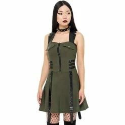 Killstar Skater Dress - Psy-Ops Khaki