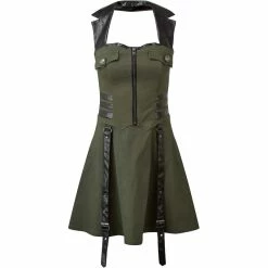 Killstar Skater Dress - Psy-Ops Khaki 9 Killstar Skater Dress - Psy-Ops Khaki -The Rock Shop - shop killstar skater dress psy ops khaki4