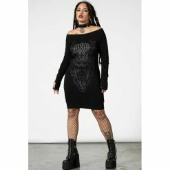 Killstar Sweater Mini Dress - Bellow Bardot -The Rock Shop - shop killstar sweater mini dress bellow bardot5