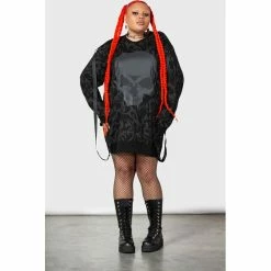 KILLSTAR Sweater Mini Dress - Doom Tribe -The Rock Shop - shop killstar sweater mini dress doom tribe4
