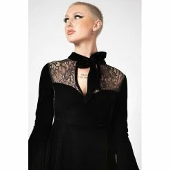 Killstar Velvet Mini Dress - Grimina -The Rock Shop - shop killstar velvet mini dress grimina5